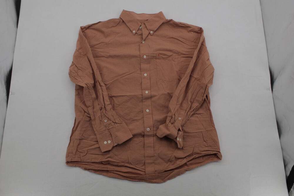 IZOD Men's Brown Plaid Button-Down Long Sleeve Shirt Size XL